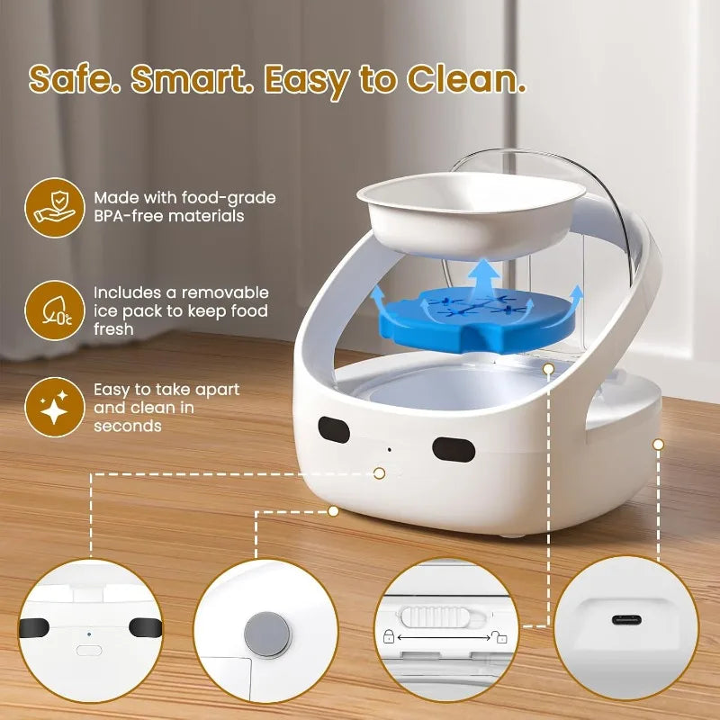 RFID Selective Cat Feeder with Ice Pack Cooling