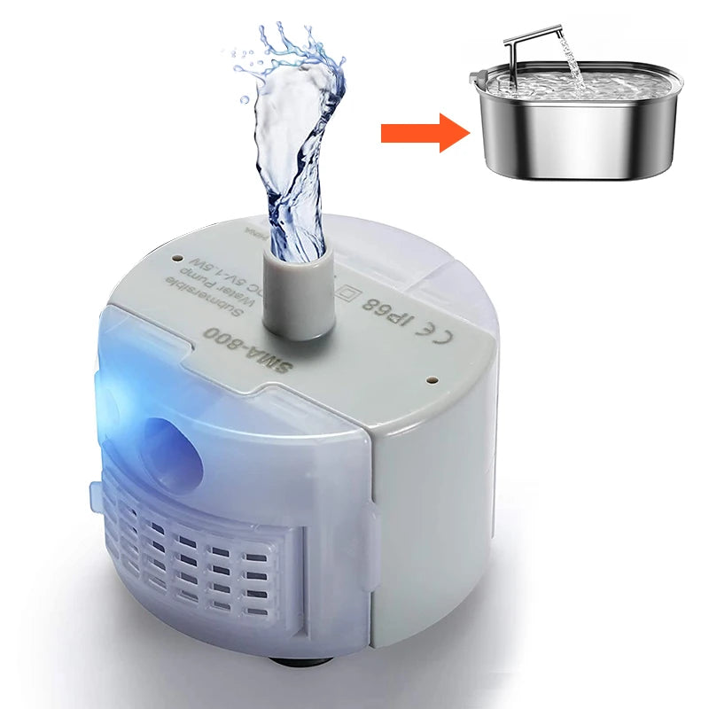 Pompe de rechange pour fontaine à eau en acier inoxydable - Moteur de distributeur d'eau pour animaux de compagnie