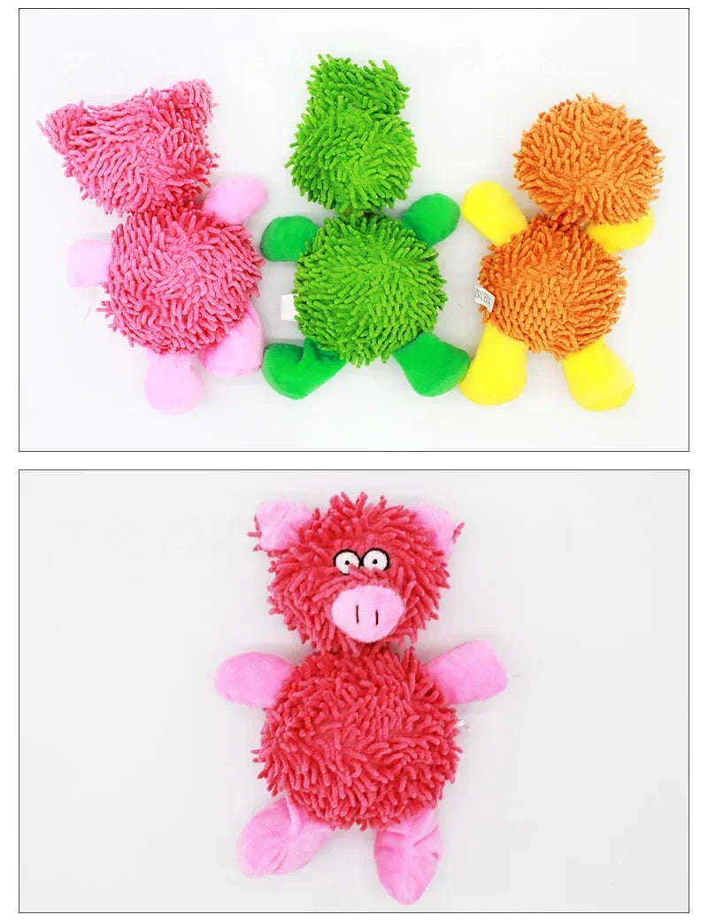 Plush Squeaky Dog Toy - Duck and Pig Characters