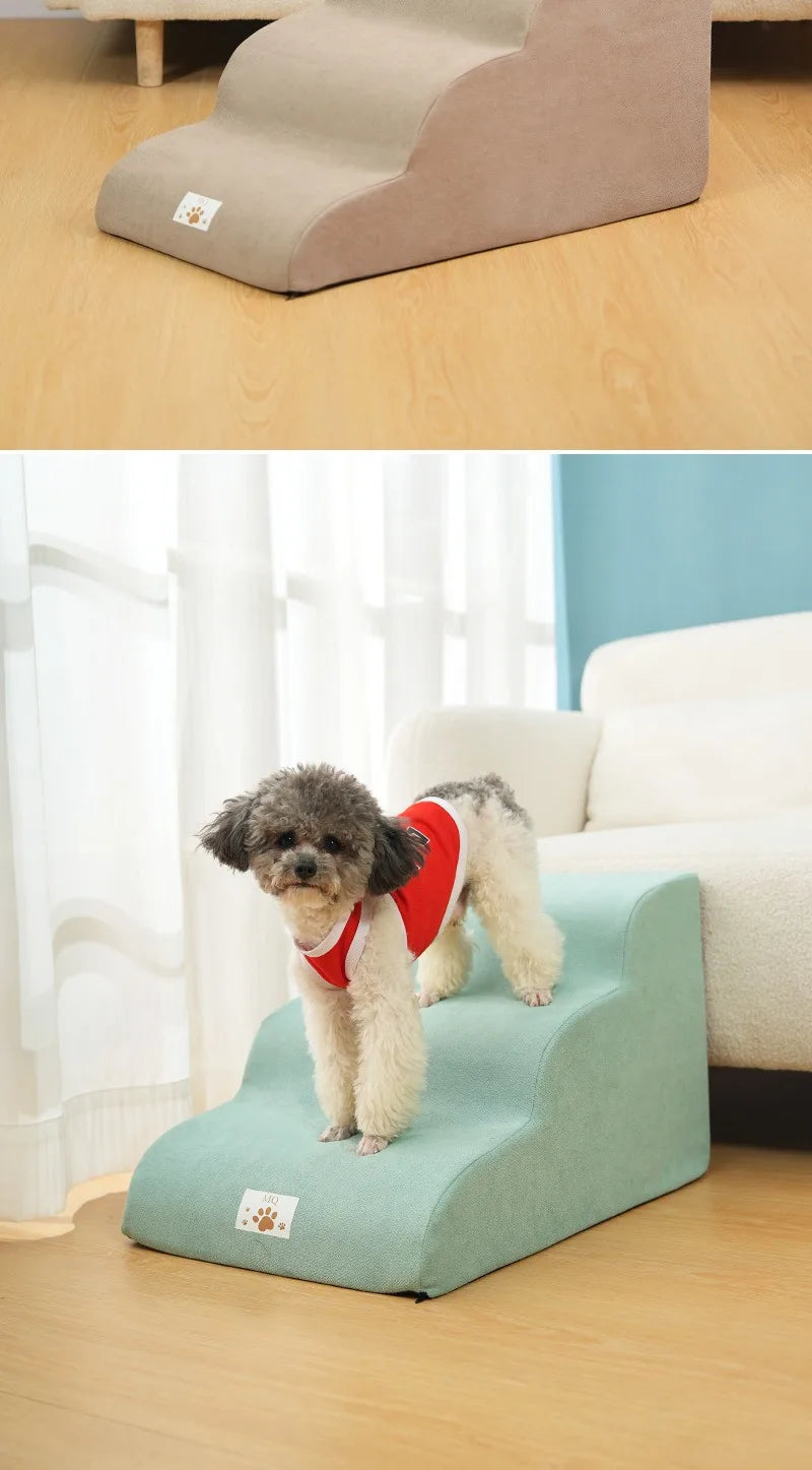 Memory Foam Pet Ramp Stairs for Dogs & Cats – Removable Washable Cover, 2, 3 & 4 Step Options