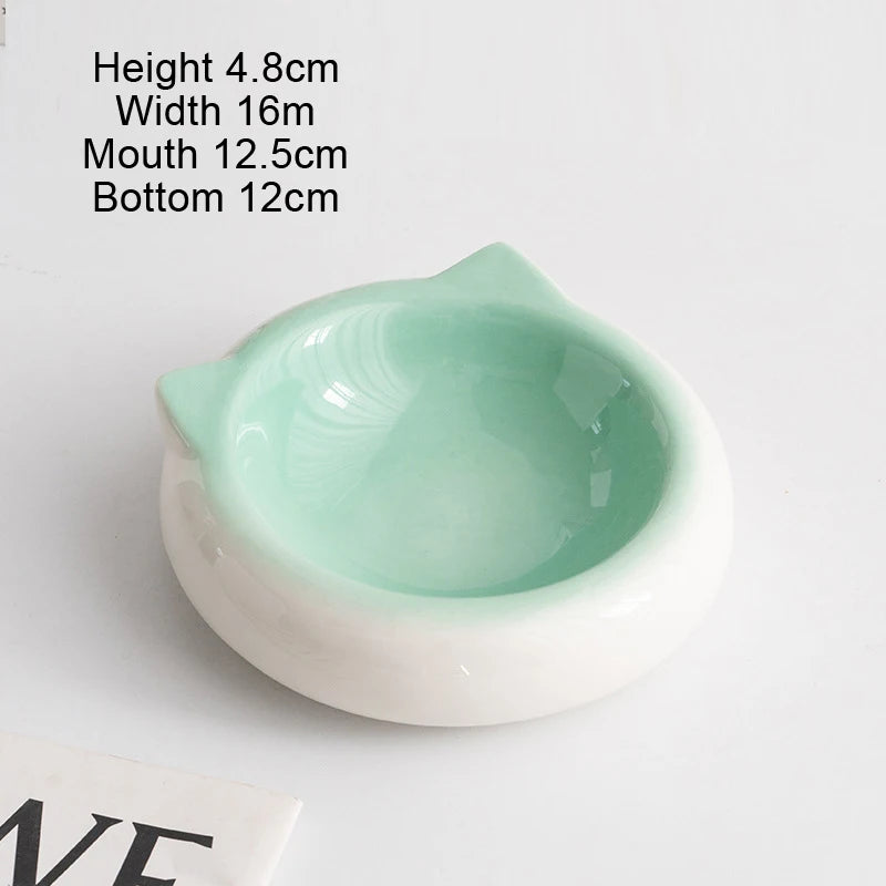 Cat Ear Ceramic Pet Bowl – Anti-Tip Food & Water Dish