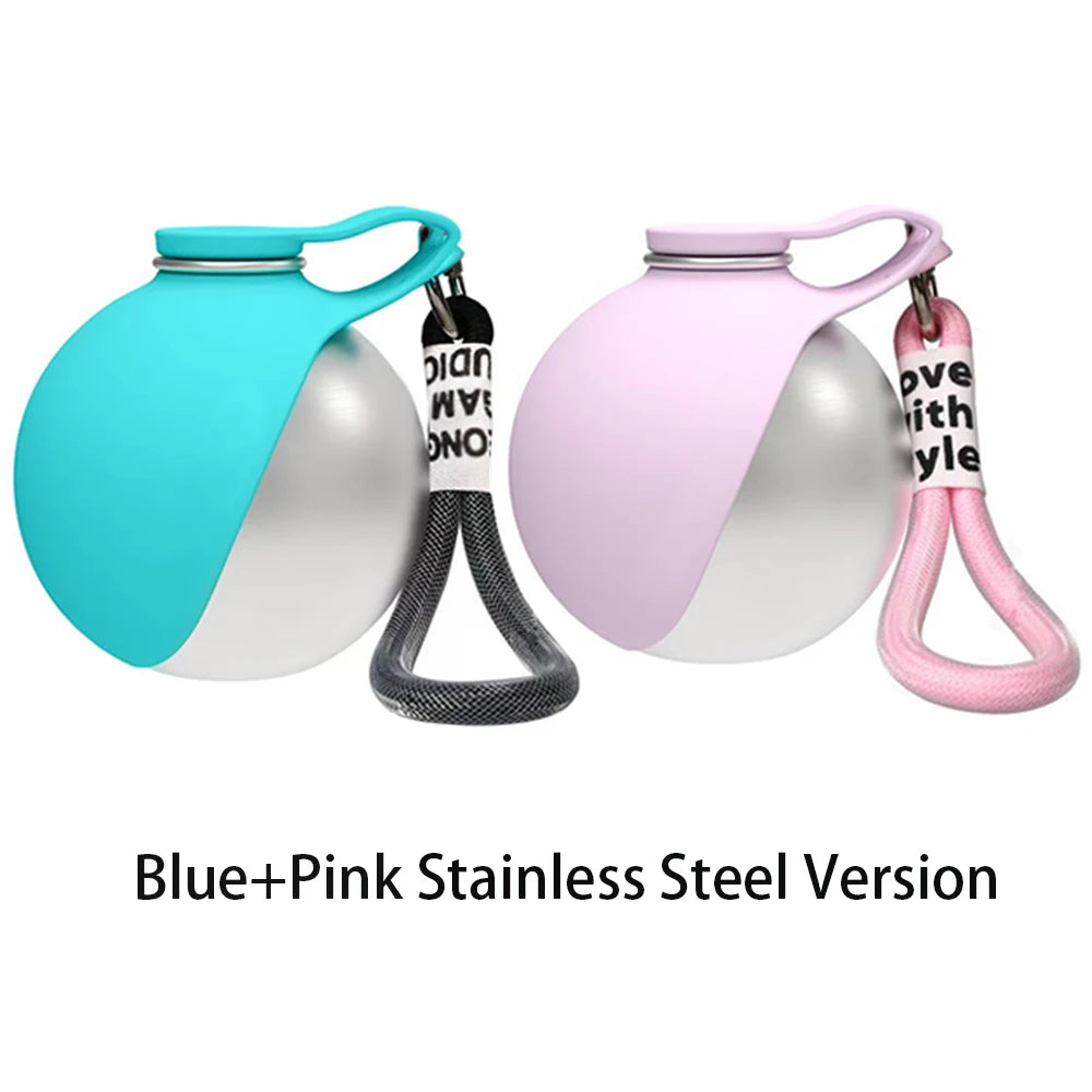 2-in-1 Stainless Steel Dog Water Bottle with Foldable Bowl
