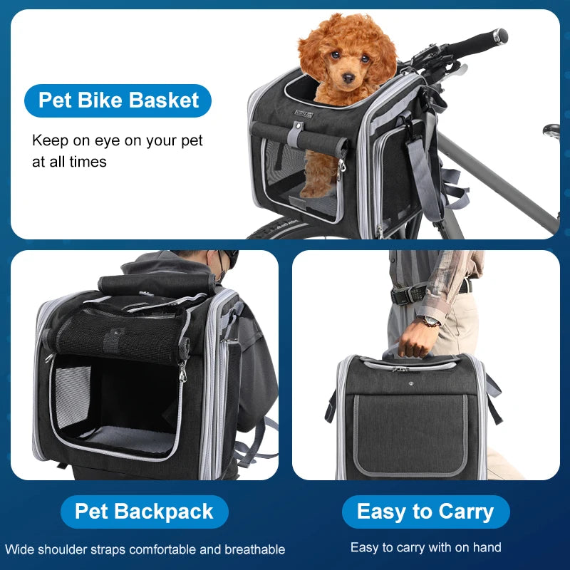 Expandable Pet Travel Carrier with Mesh Windows