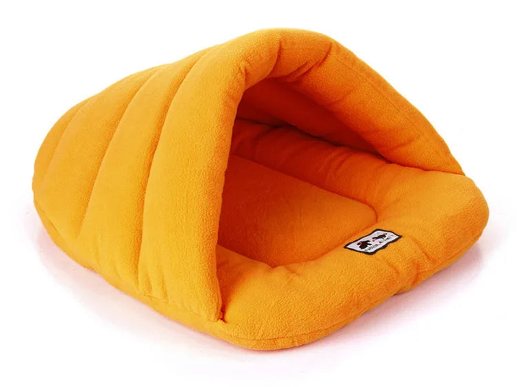 Slipper-Shaped Cave Pet Bed – Warm Cotton Nest for Cats & Small Dogs