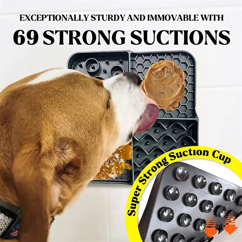 Slow Feeder Mat with Aluminium Bowl — Non-Toxic Silicone Anxiety & Boredom Relief for Dogs & Cats