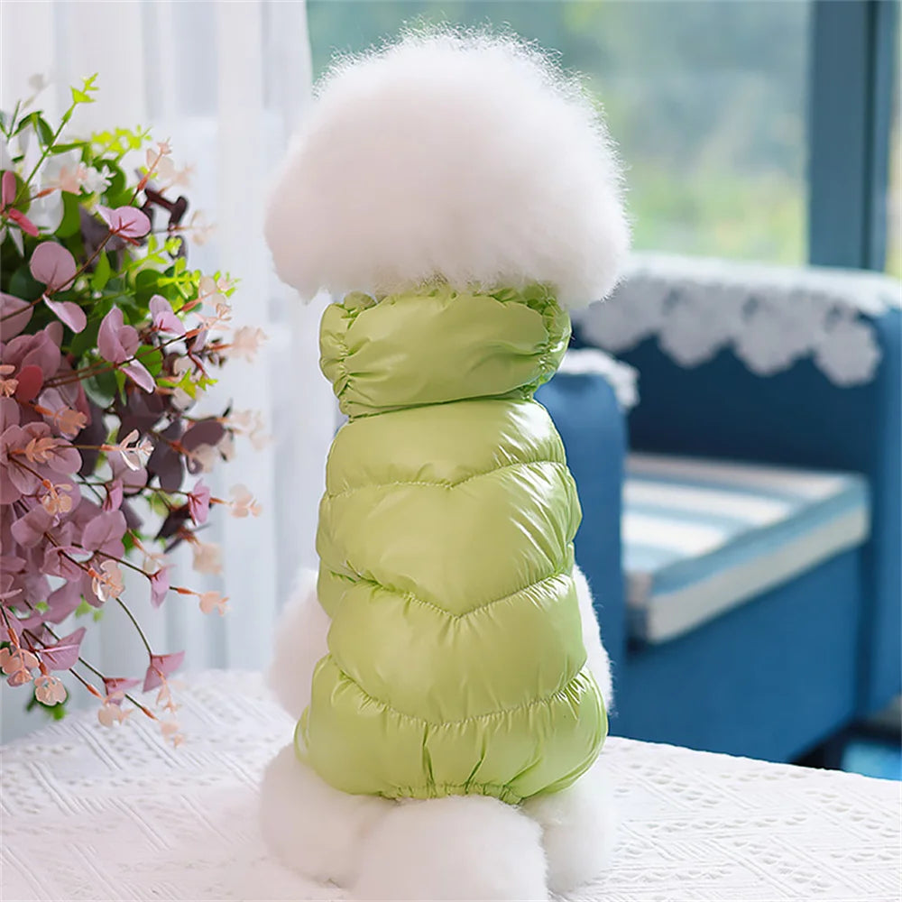 Winter Down Jumpsuit for Small Dogs | Padded All-in-One Dog Coat