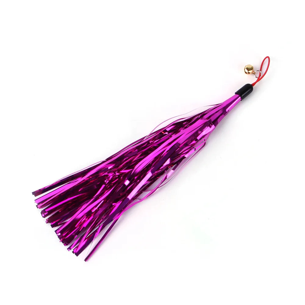 Feather Wand Cat Toy with Bell & Worm String - Interactive Teaser Set