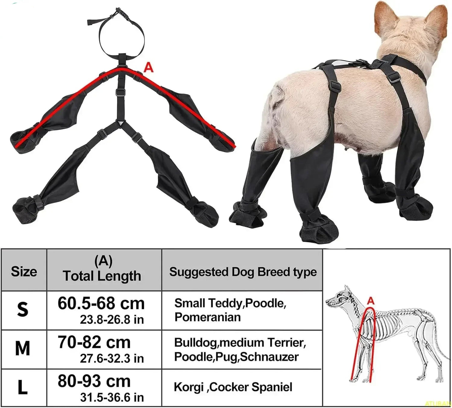 Bottes imperméables pour chien - Chaussures de protection antidérapantes pour la marche en extérieur