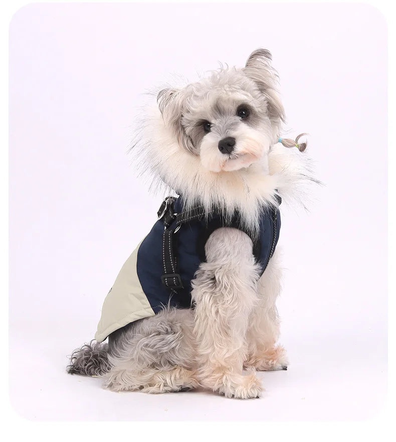 Fleece Hooded Dog Jacket – Warm Plush Winter Coat for Dogs & Cats