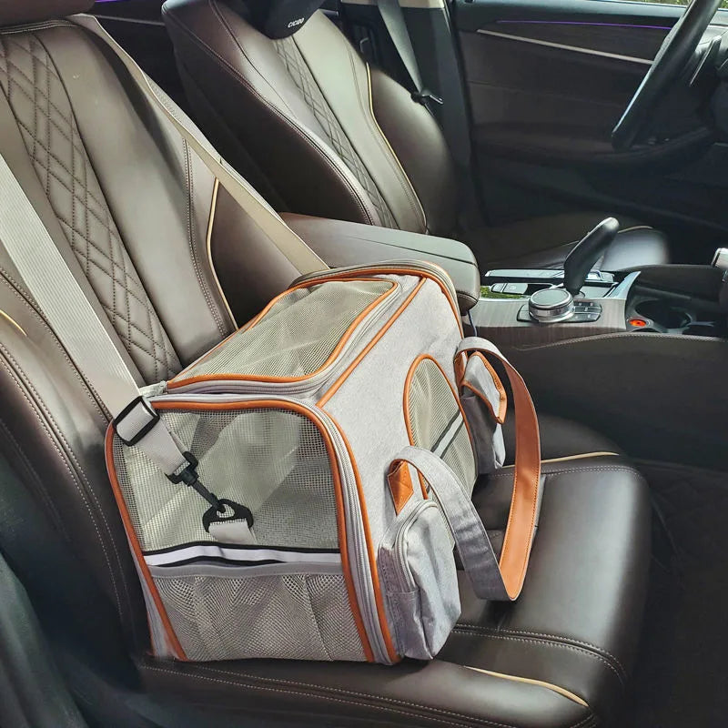 Anti-Collapse Pet Carrier Handbag with Storage Pockets