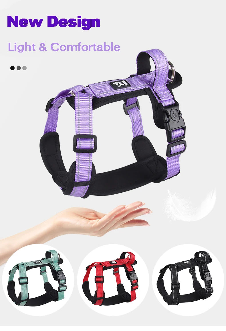 No-Pull Padded Vest Harness with Reflective Straps for Small & Medium Dogs