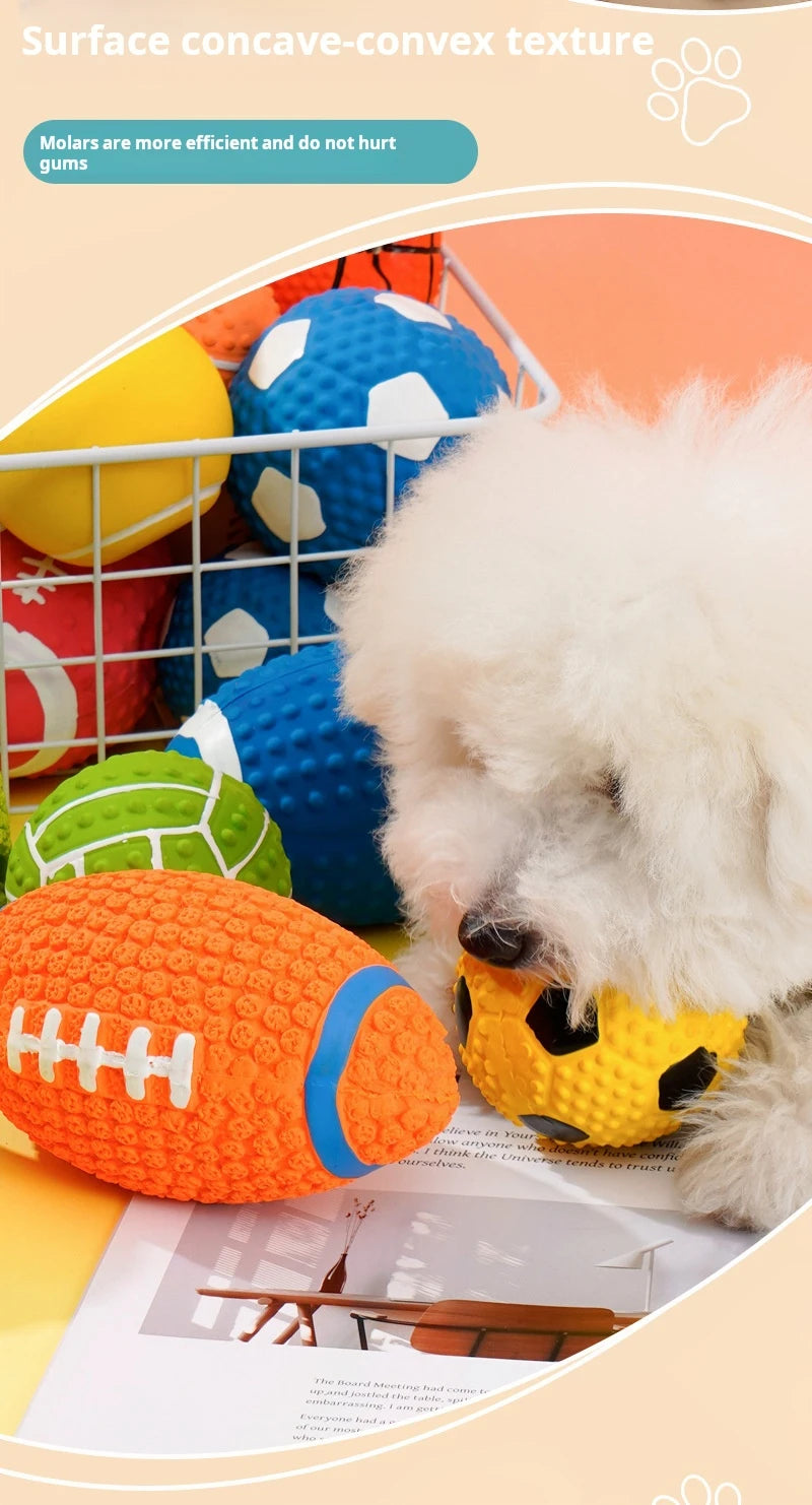 Squeaky Latex Dog Ball – Sports Style Chew Toy