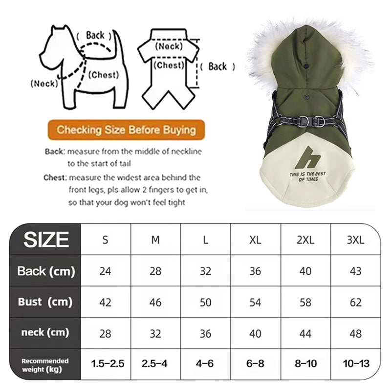 Fleece Hooded Dog Jacket – Warm Plush Winter Coat for Dogs & Cats