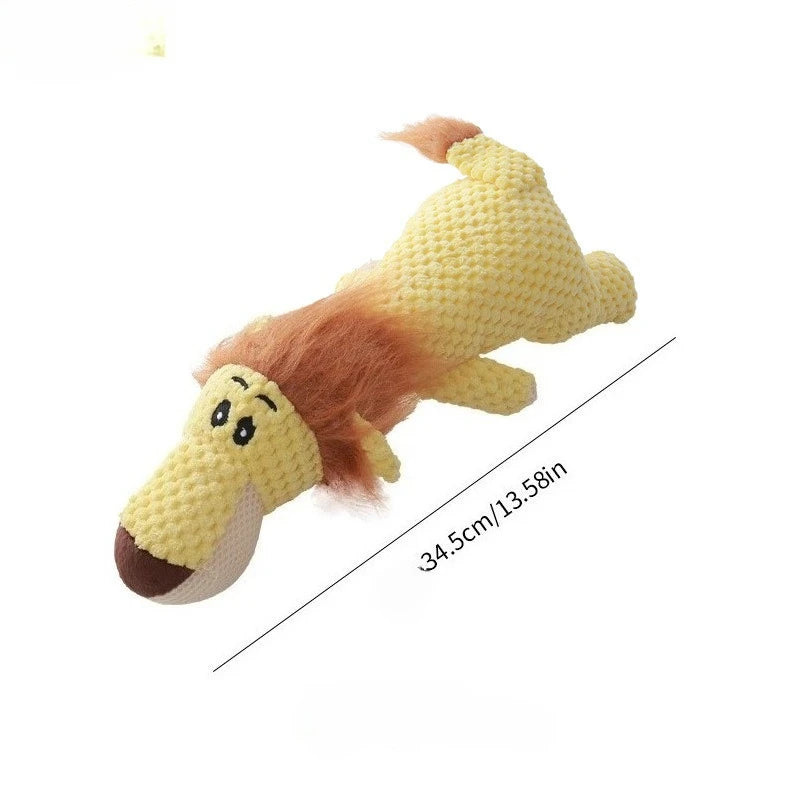Plush Squeaky Dog Toy - Durable Animal Chew Toy for Small & Large Dogs