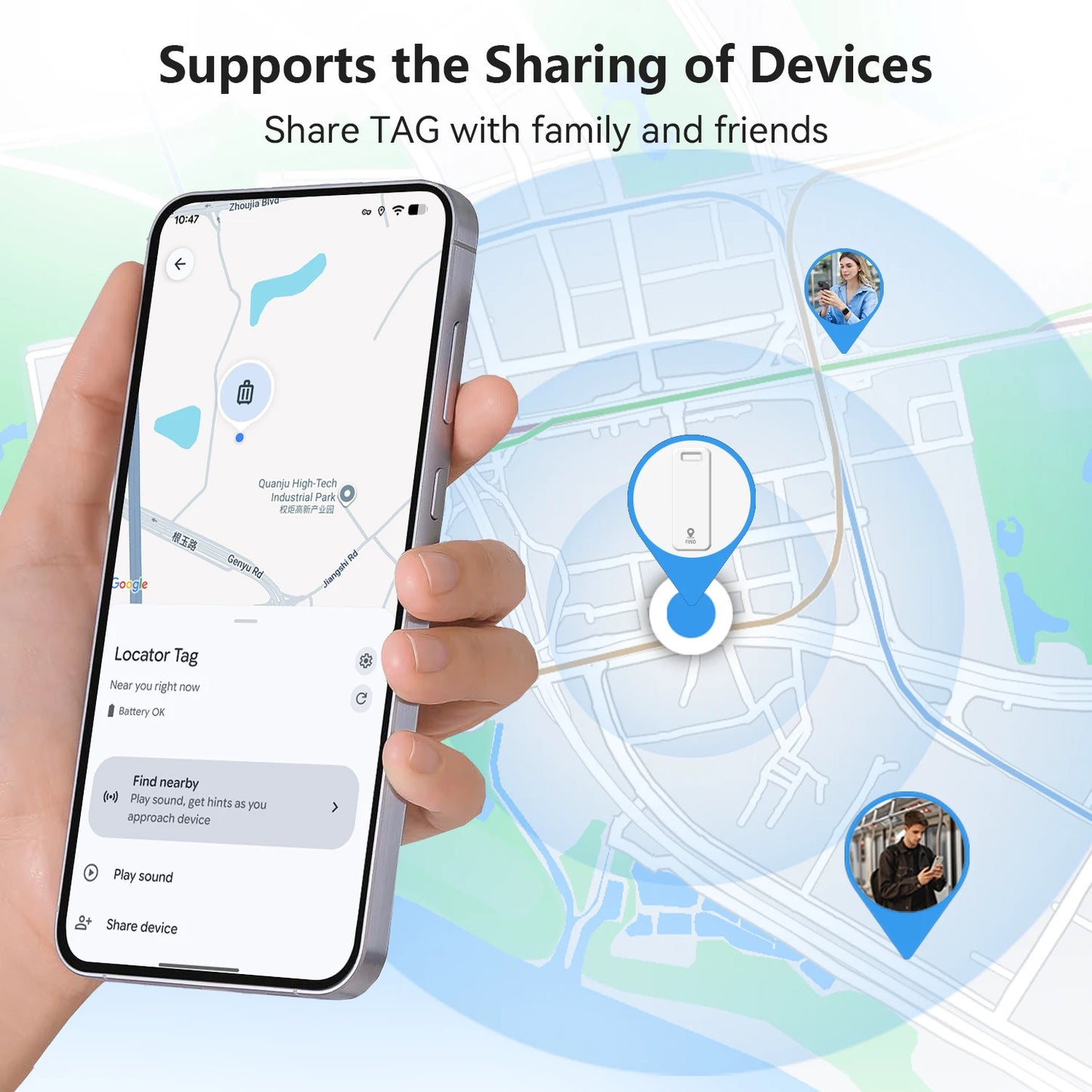 F8 Smart Tracker — Works with Apple Find My & Google Find My
