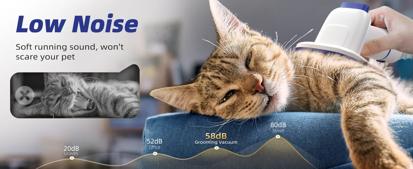 7-in-1 Pet Grooming Vacuum Kit - Professional Clippers and Shedding Tools for Dogs and Cats