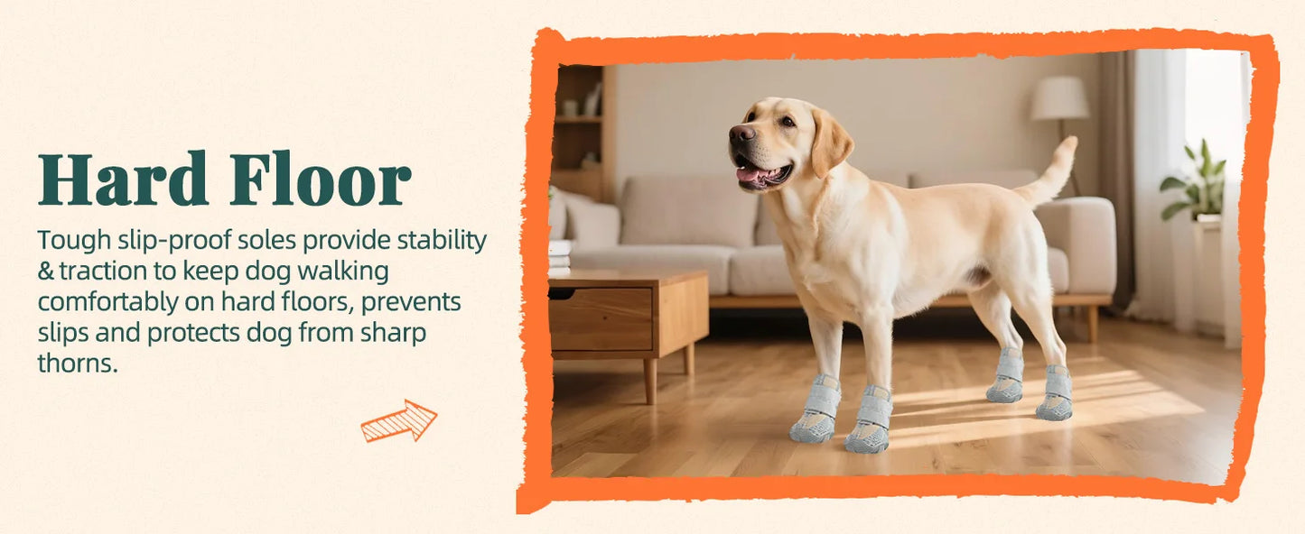 Bottes antidérapantes respirantes pour chiens toutes saisons