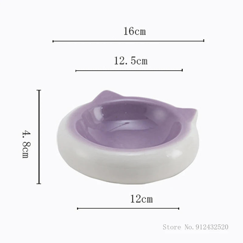 Cat Ear Ceramic Pet Bowl – Anti-Tip Food & Water Dish