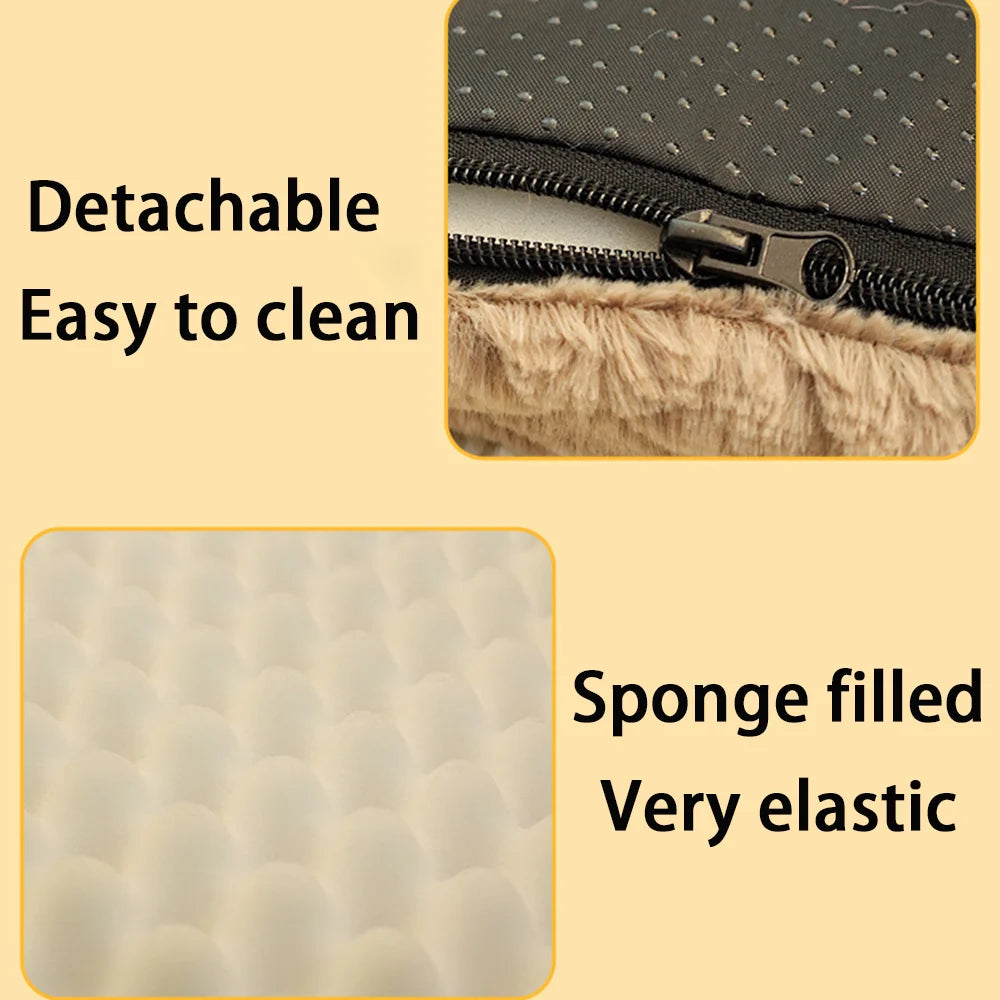 Orthopedic Dog Bed with Washable Faux Fur Cover — Anti-Slip, Crate-Fit, 4 Sizes