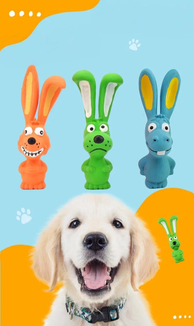 Squeaky Rabbit Latex Dog Chew Toy