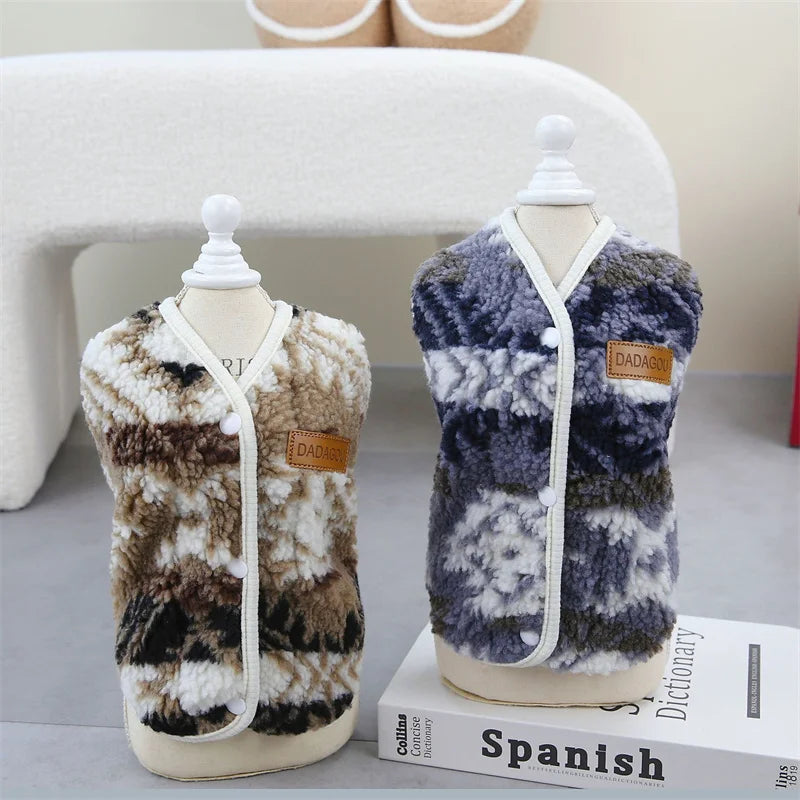 Floral Print Coral Fleece Jacket for Cats & Small Dogs