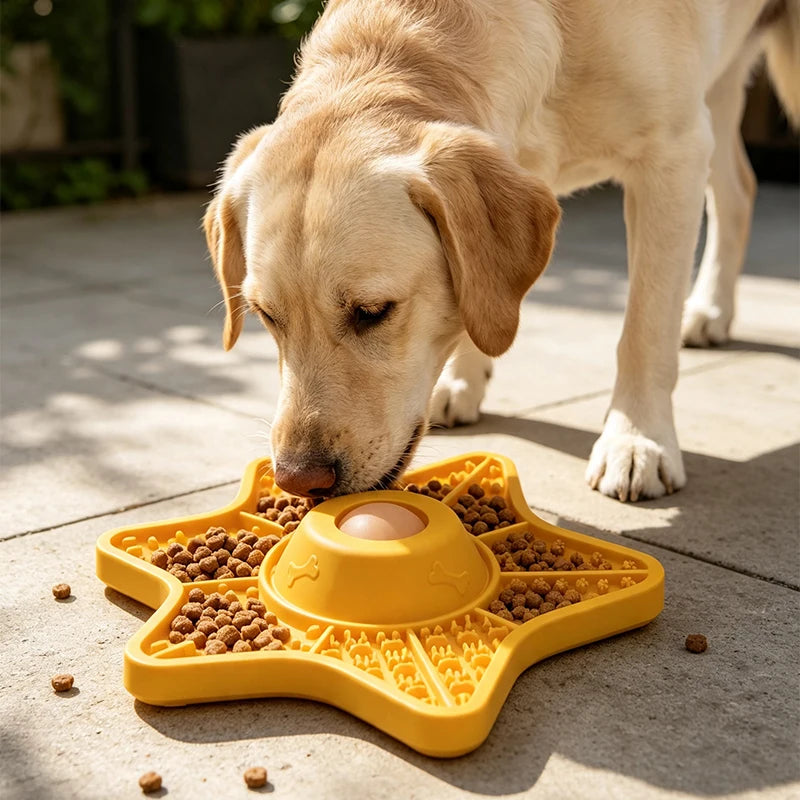 2-in-1 Star Shaped Silicone Slow Feeder & Lick Mat for Dogs & Cats