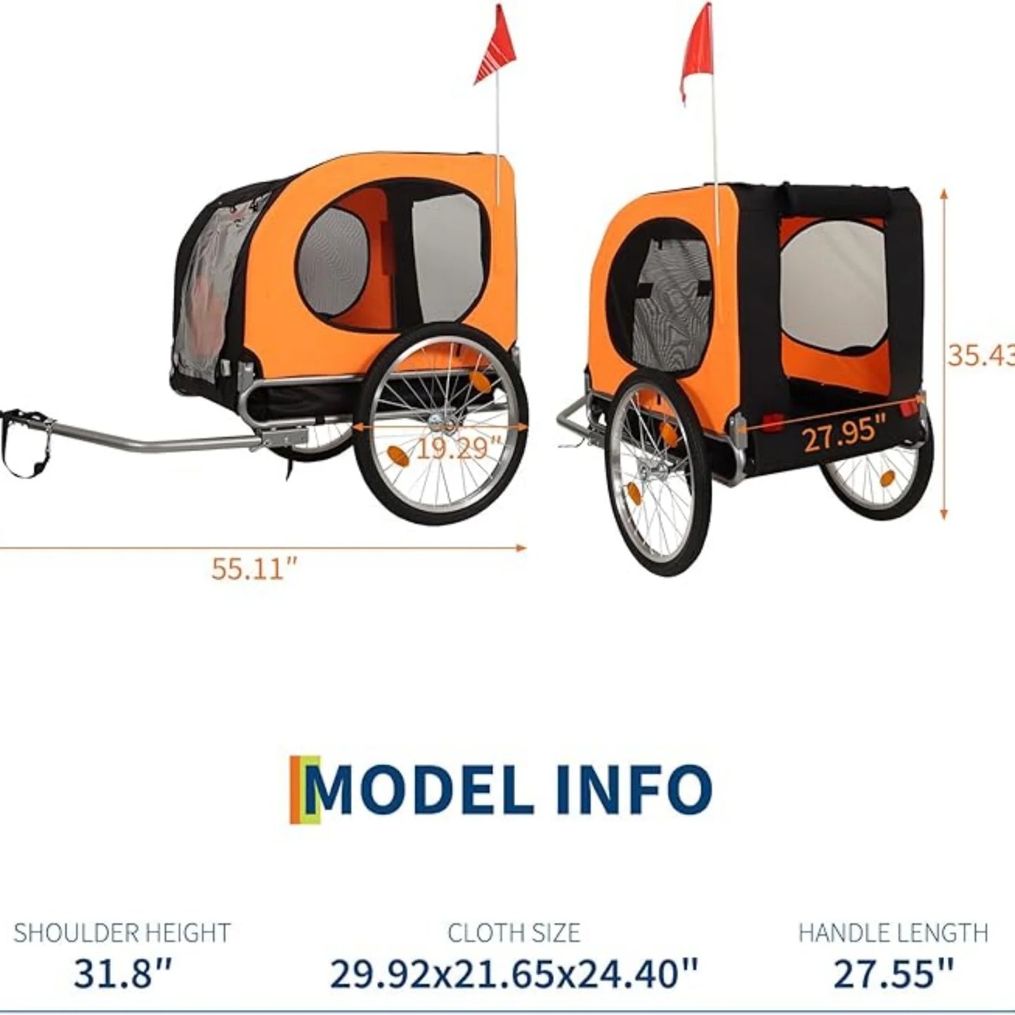 Dog Bike Trailer & Jogger with Air Tires | Up to 40kg