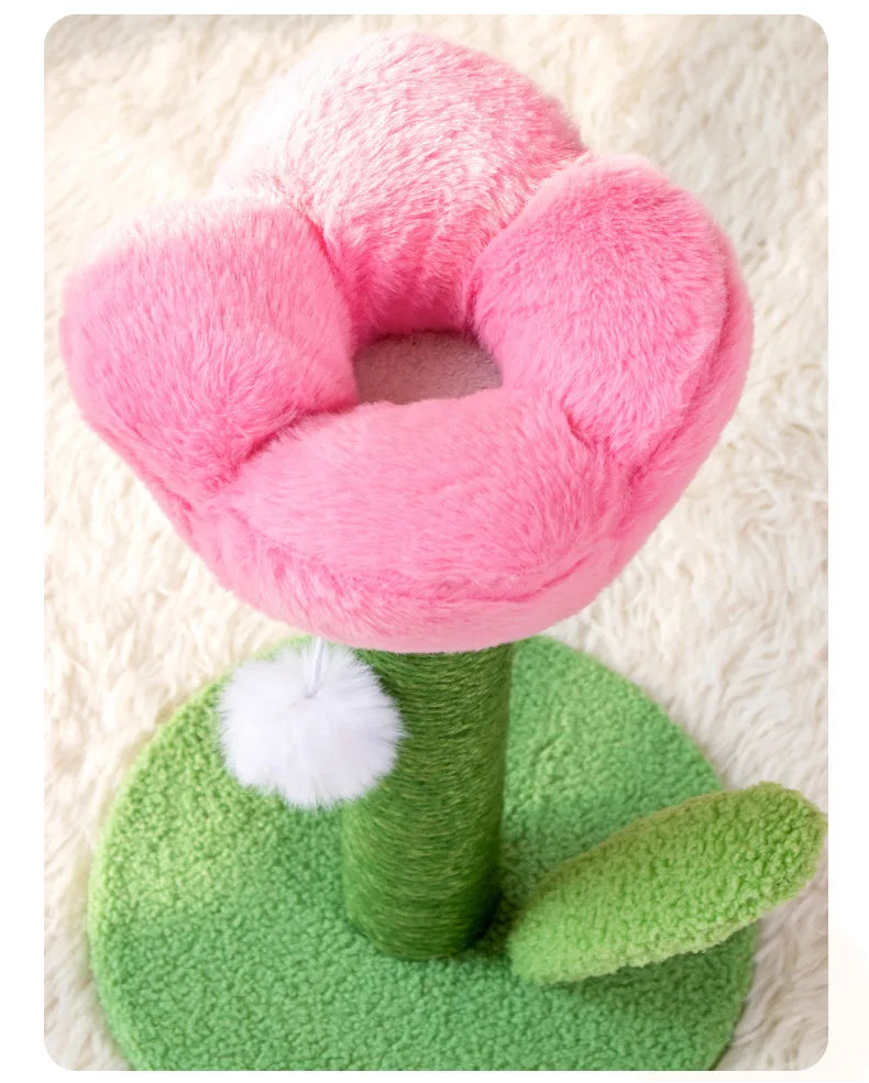 Tulip Cat Tower with Sisal Scratching Post & Kitten Teaser