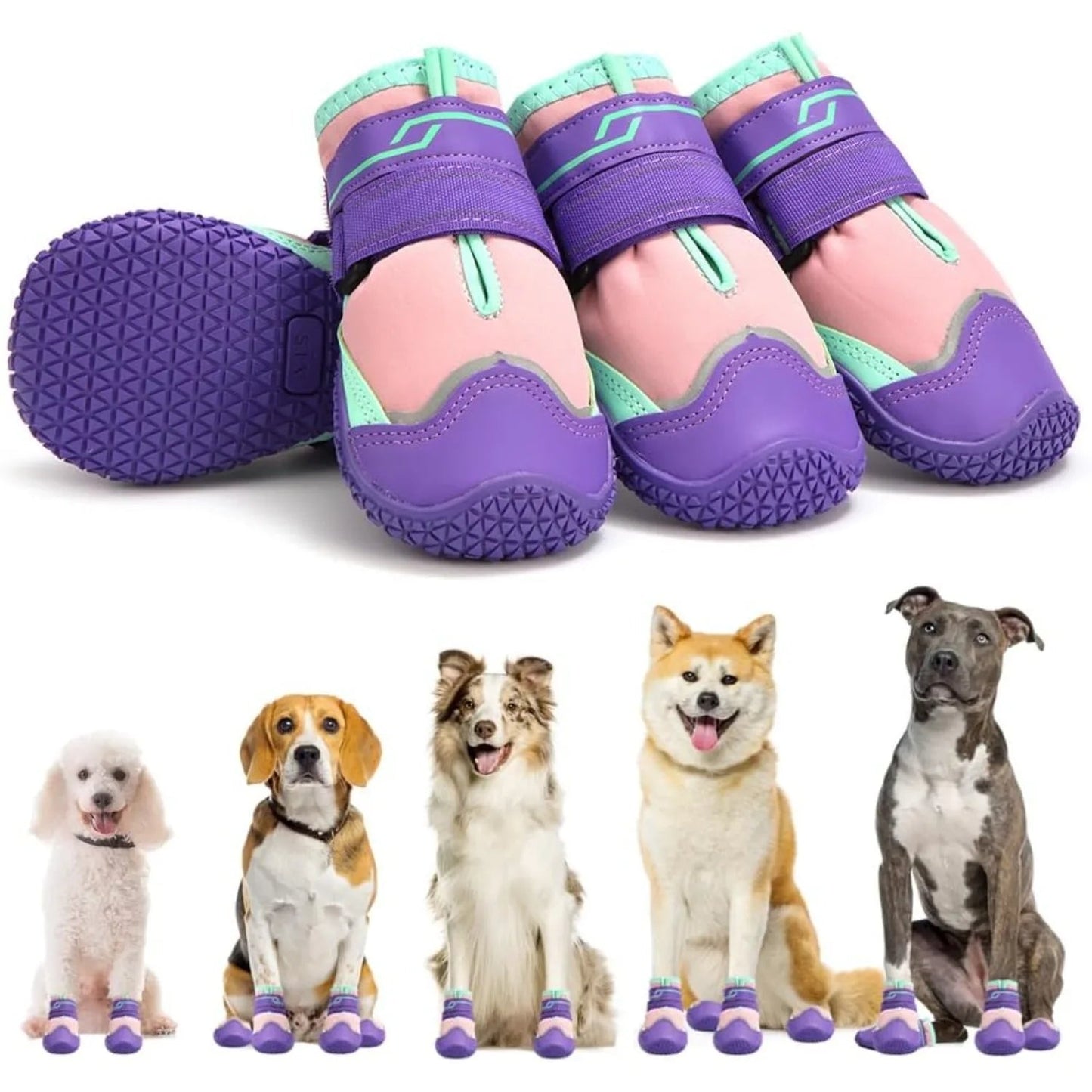 Anti-Slip Dog Boots & Paw Protectors | Set of 4