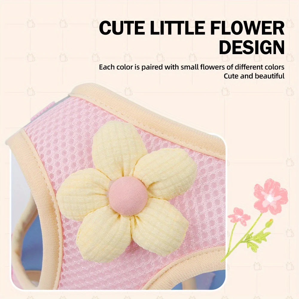 Breathable Mesh Pet Harness and Leash Set