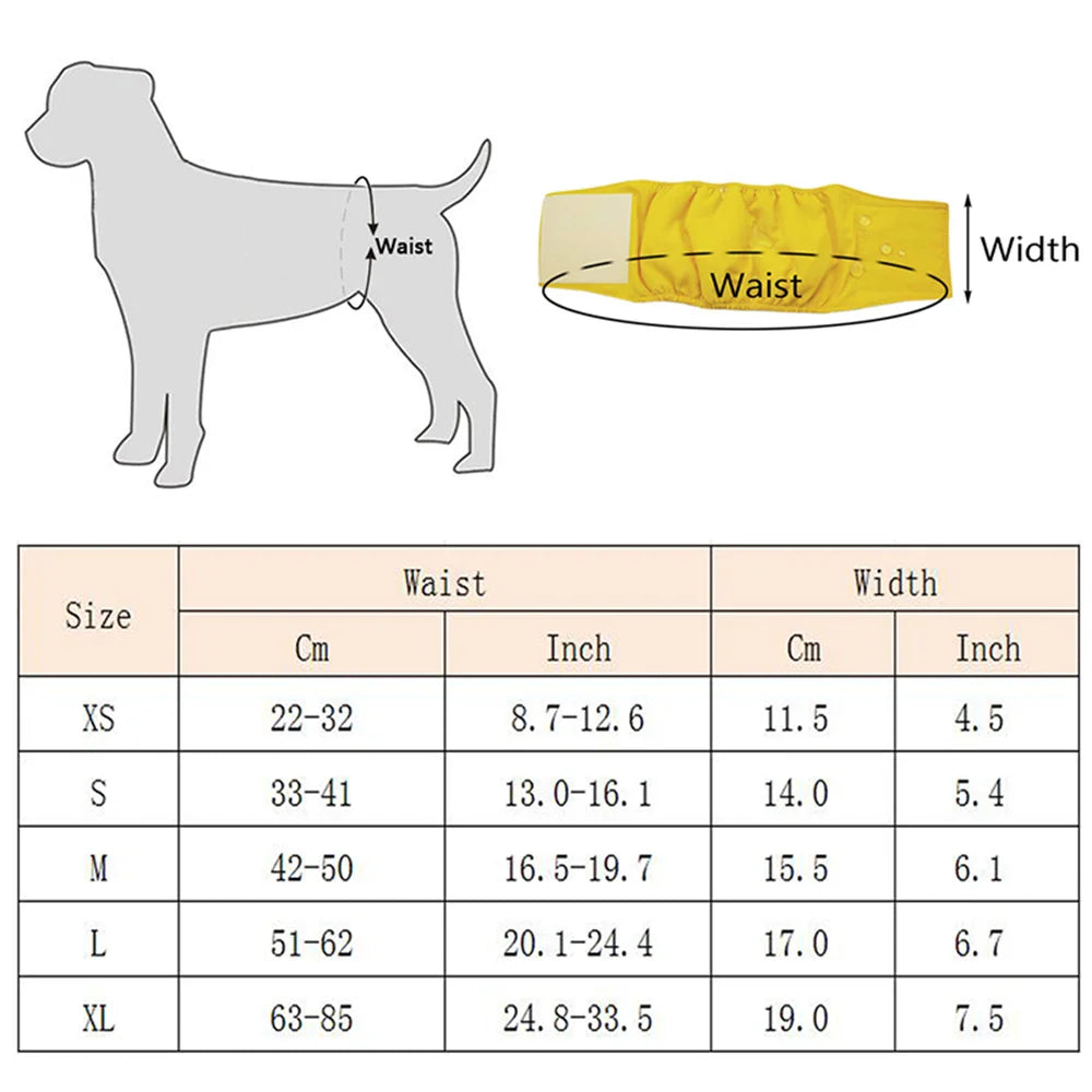 Reusable Waterproof Male Dog Belly Band Nappy Wraps