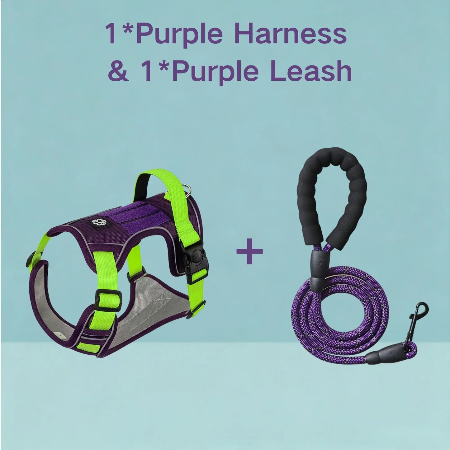 Reflective Tactical No-Pull Harness & Leash Set for Medium & Large Dogs