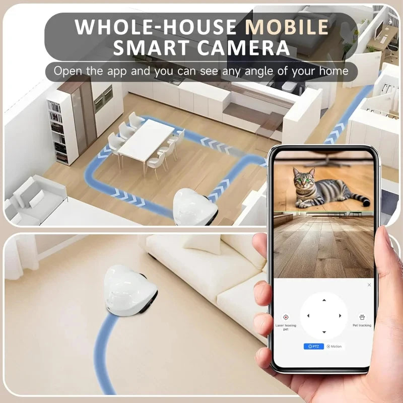 Smart Robot Pet Camera with Treat Dispenser & Two-Way Talk — 1080p WiFi