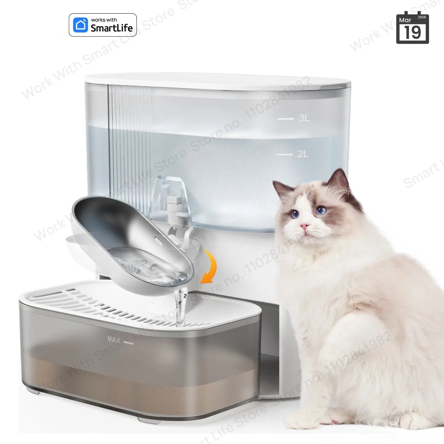 3L Radar Sensor Pet Water Fountain — No Filter, No App, 180-Day Battery, Wastewater Separation