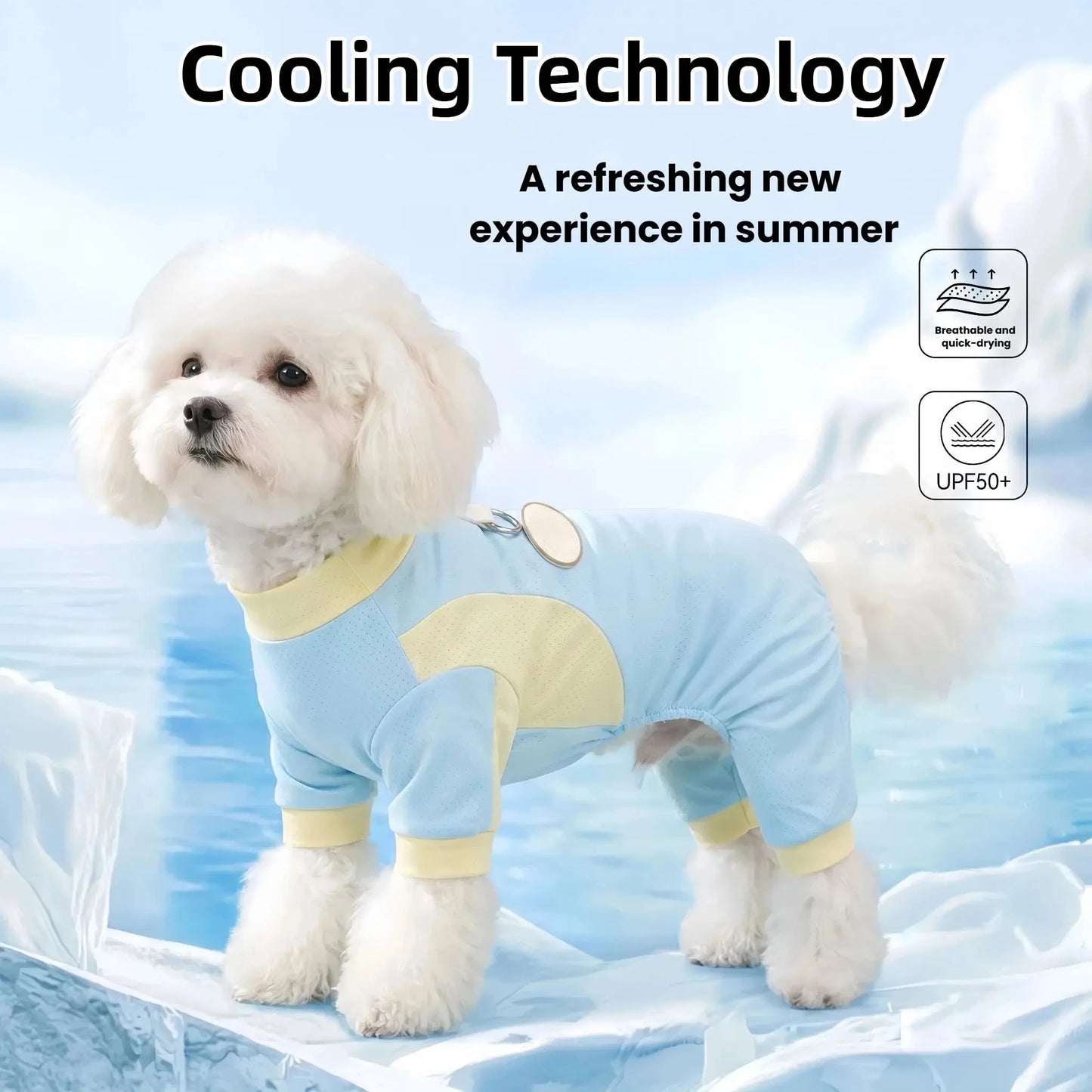 Ice Silk Cooling Jumpsuit for Small Dogs
