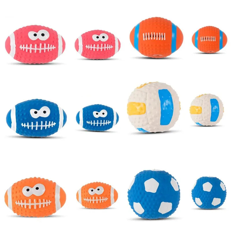 Squeaky Latex Dog Ball – Sports Style Chew Toy