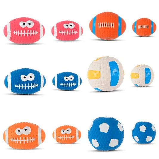 Squeaky Latex Dog Ball – Sports Style Chew Toy