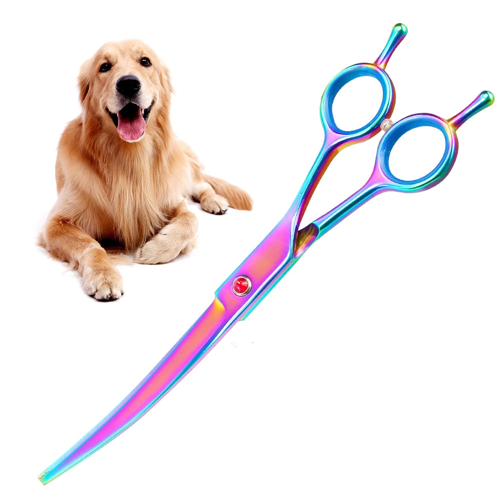 7.5" Professional Curved Grooming Scissors for Dogs & Cats