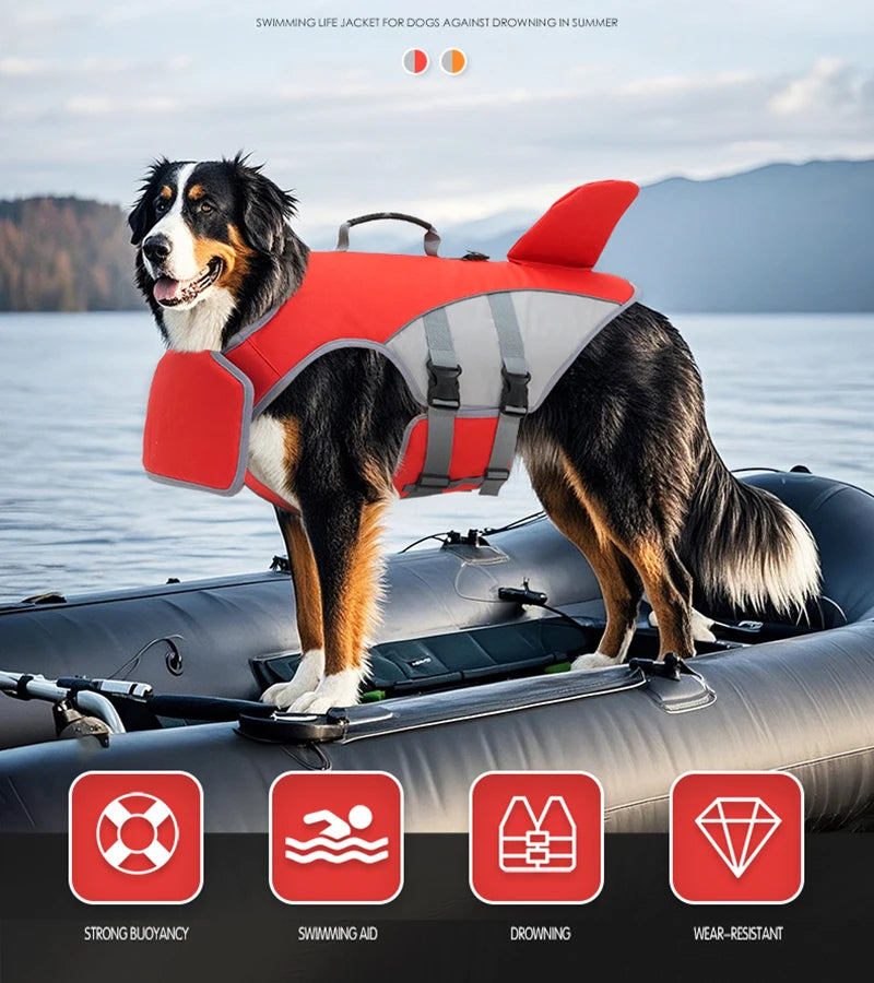 Shark Fin Dog Life Jacket Safety Swim Vest