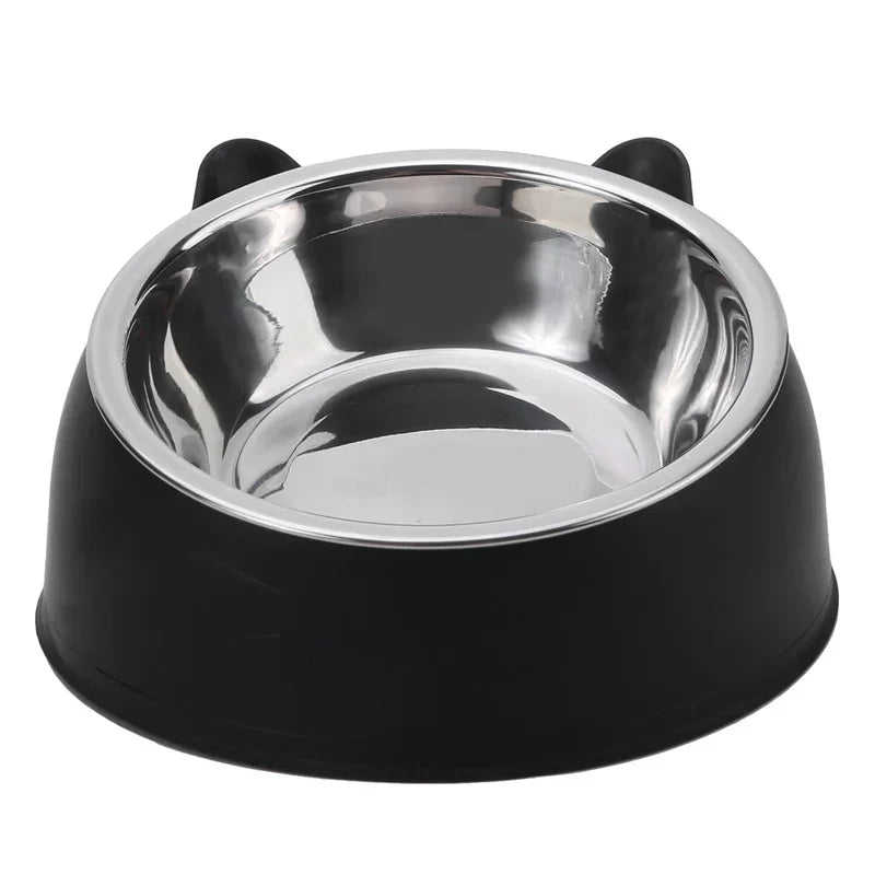 Cat Ear Stainless Steel Pet Bowl with Non-Slip Base