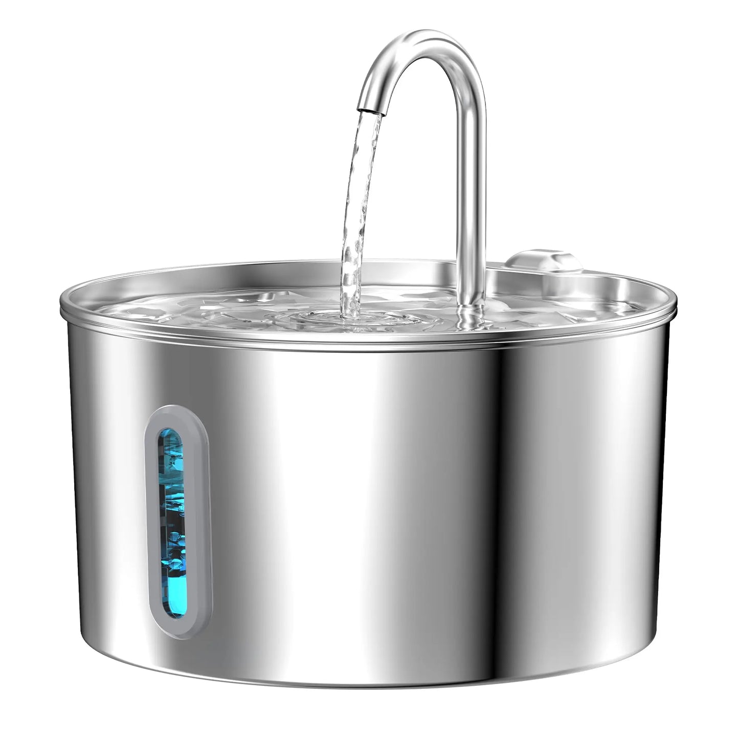 2.2L Stainless Steel Silent Pet Water Fountain — Dual Style with Filter & Sensor Options