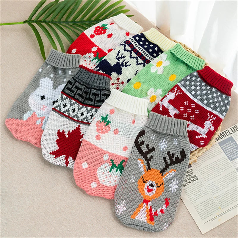 Animal Print Knit Sweater for Cats & Small Dogs