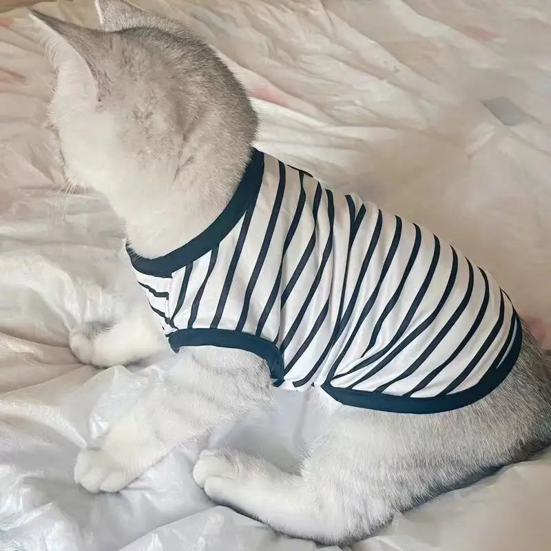 Classic Stripe Sleeveless Vest for Cats & Small Dogs