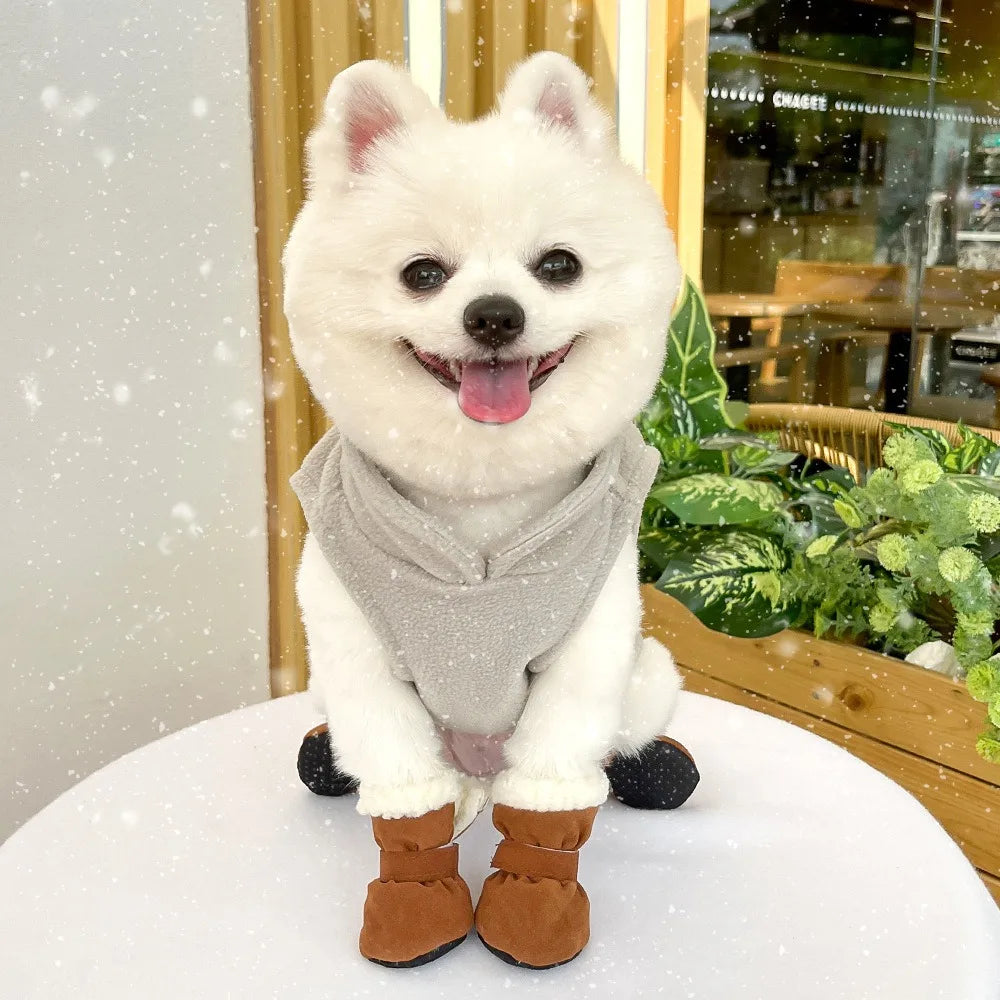 Bottes antidérapantes d'hiver pour chiens | Lot de 4 pour petits et moyens chiens et chats