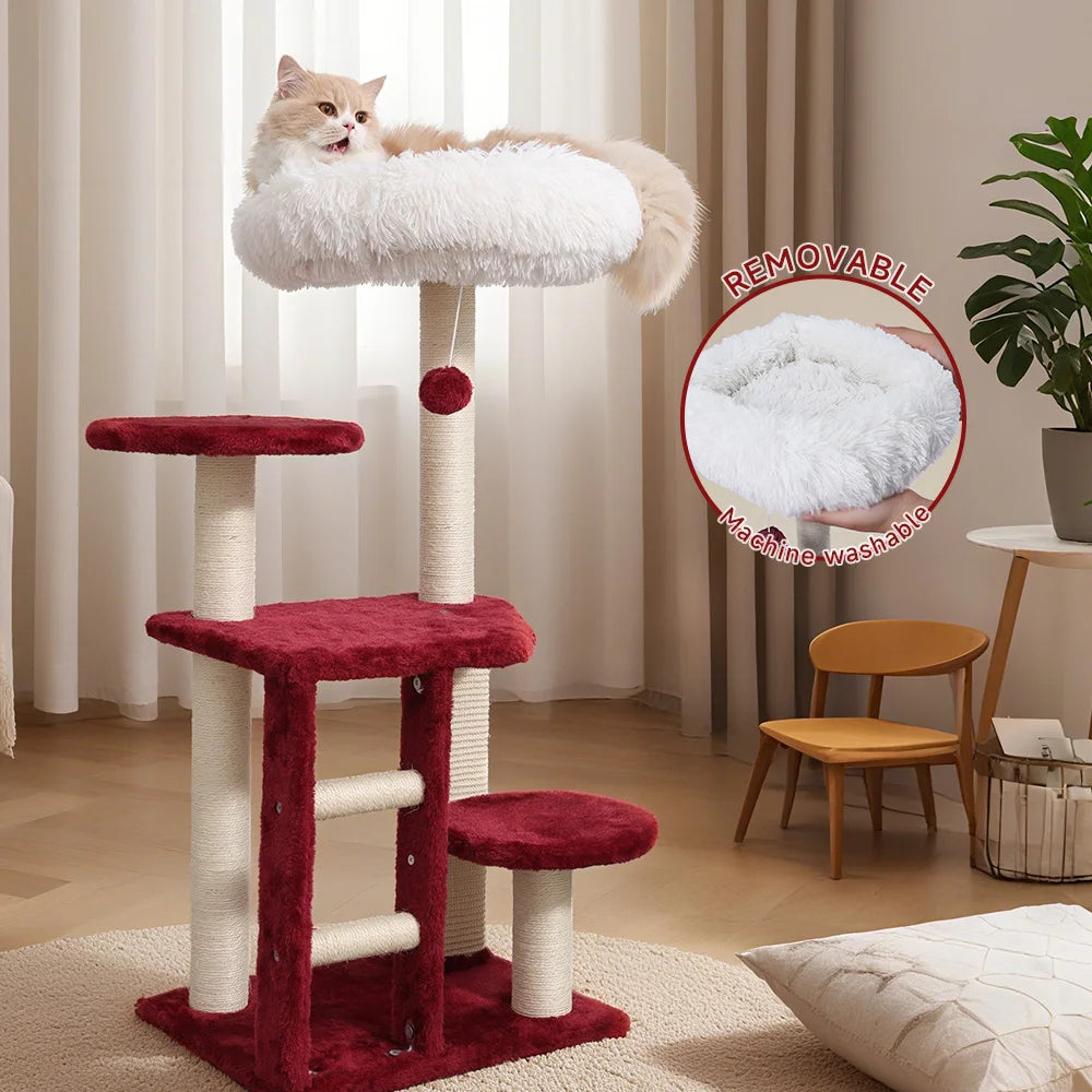 Multi-Tier Cat Tree with Scratching Post & Perch
