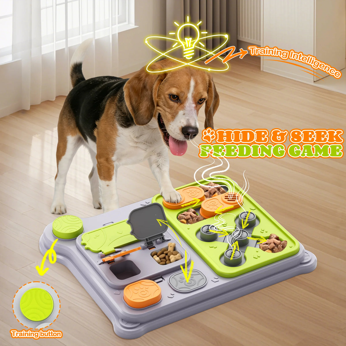 Dog Puzzle Feeder – Rectangular Treat Dispensing Toy for Small & Medium Dogs