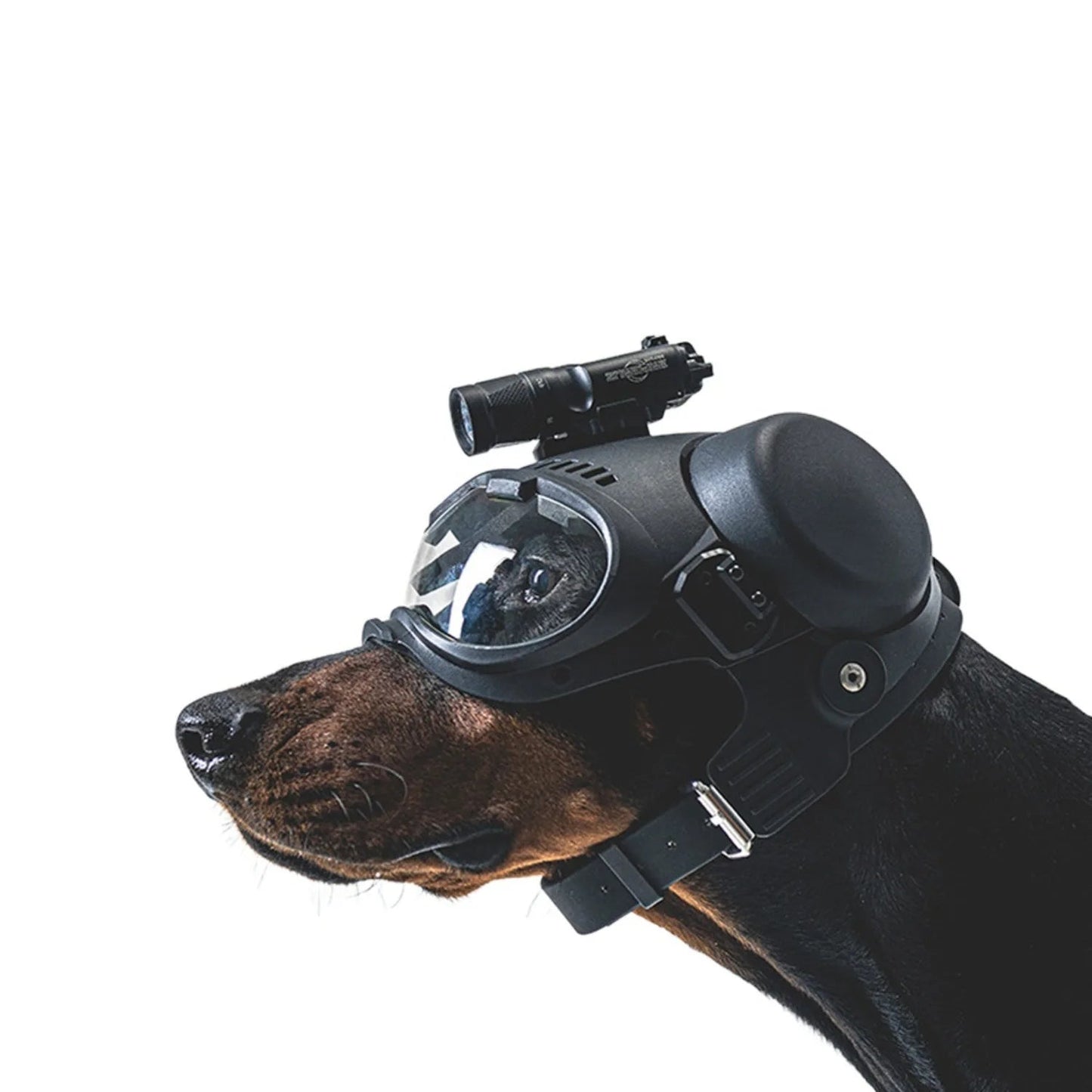 K9 Tactical Dog Helmet with Dual Goggles for Medium & Large Working Dogs