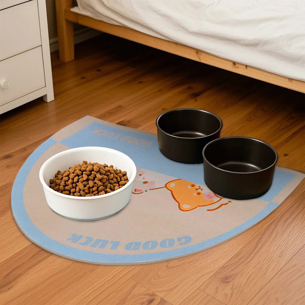 Absorbent Pet Feeding Mat with Waterproof Backing