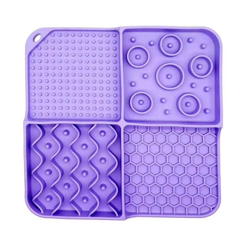 Slow Feeder Mat with Aluminium Bowl — Non-Toxic Silicone Anxiety & Boredom Relief for Dogs & Cats