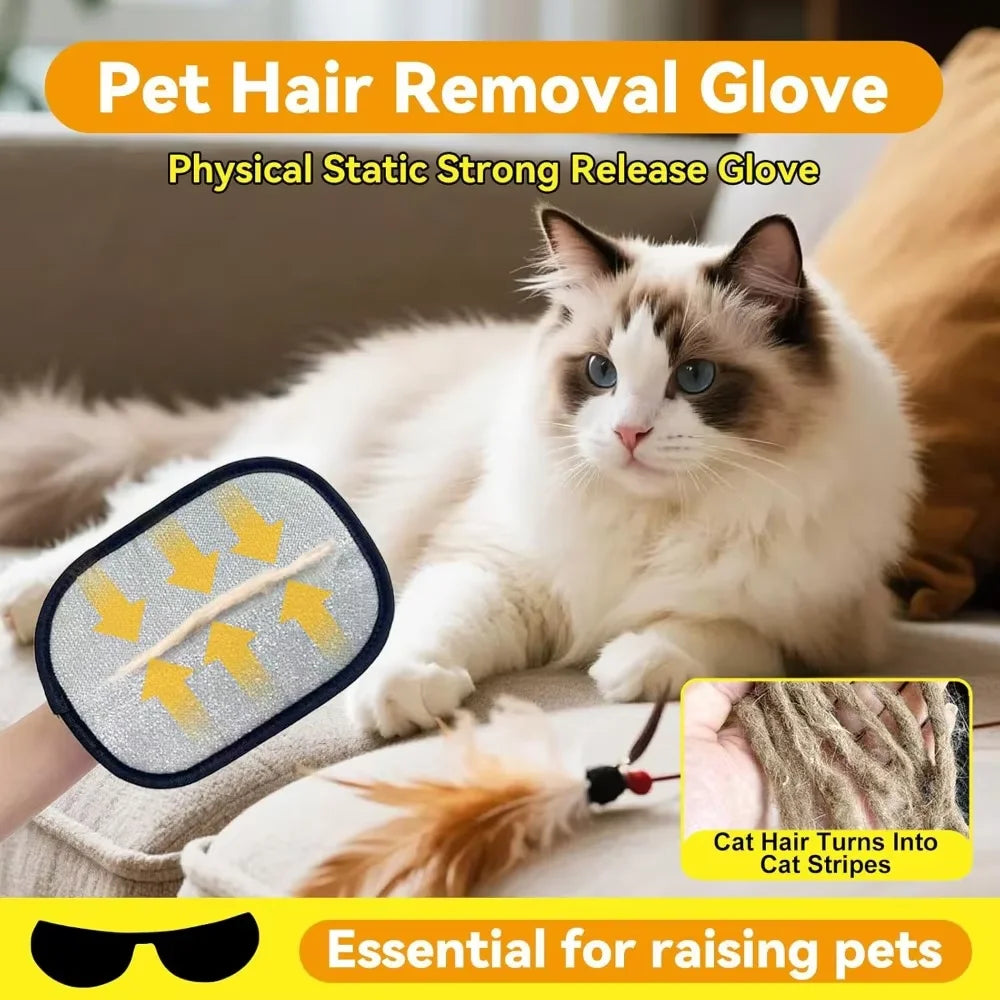 Washable Pet Hair Removal Glove for Fabrics